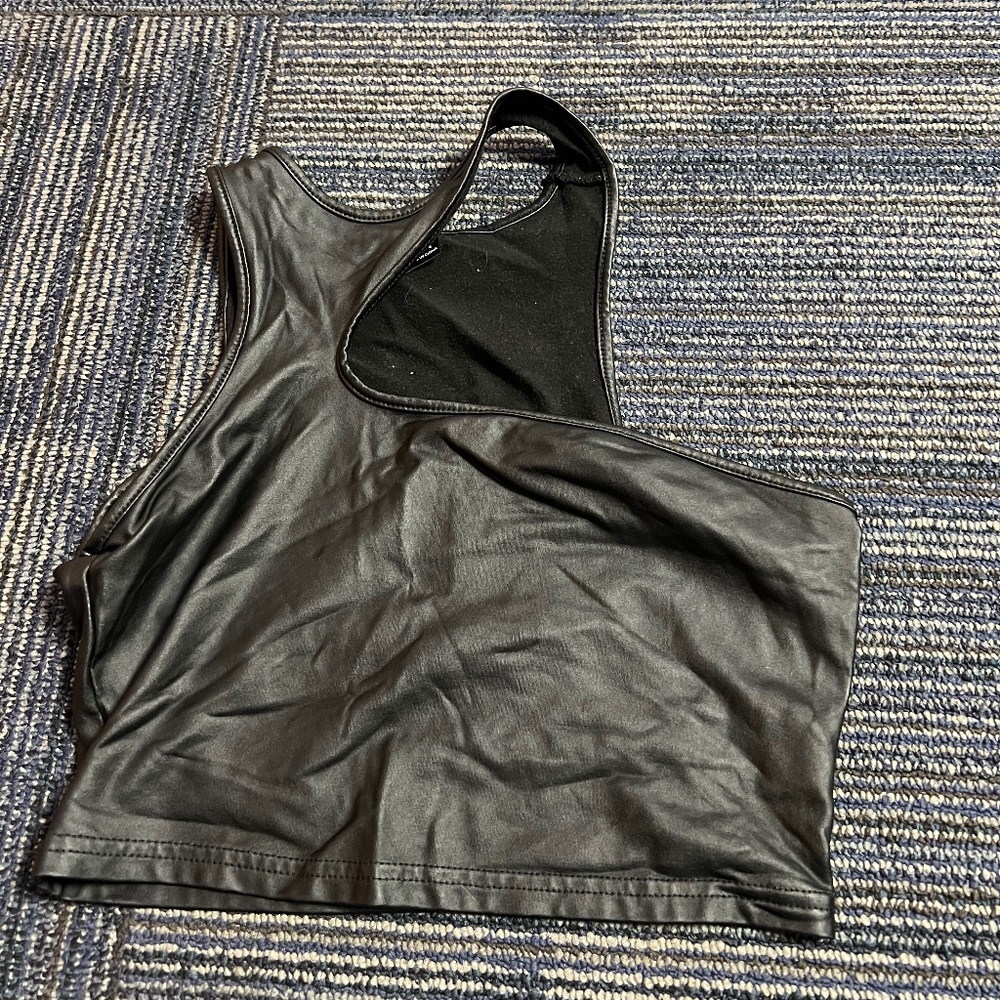 Black Leather Shein Top